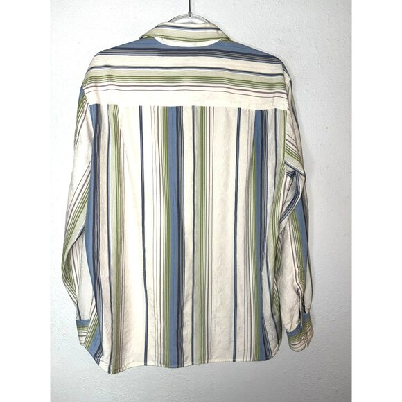 Tommy Bahama Men's Silk/Cotton Blend Long Sleeve Striped Button-Up Shirt - Picture 2 of 7